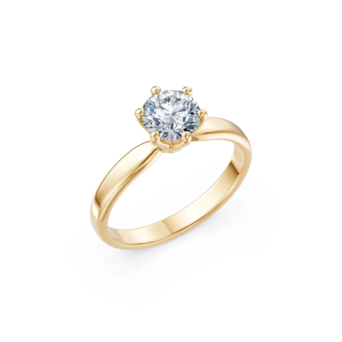 Inel de Logodnă Solitaire din Aur, Diamant Rotund Briliant 1,00 CT