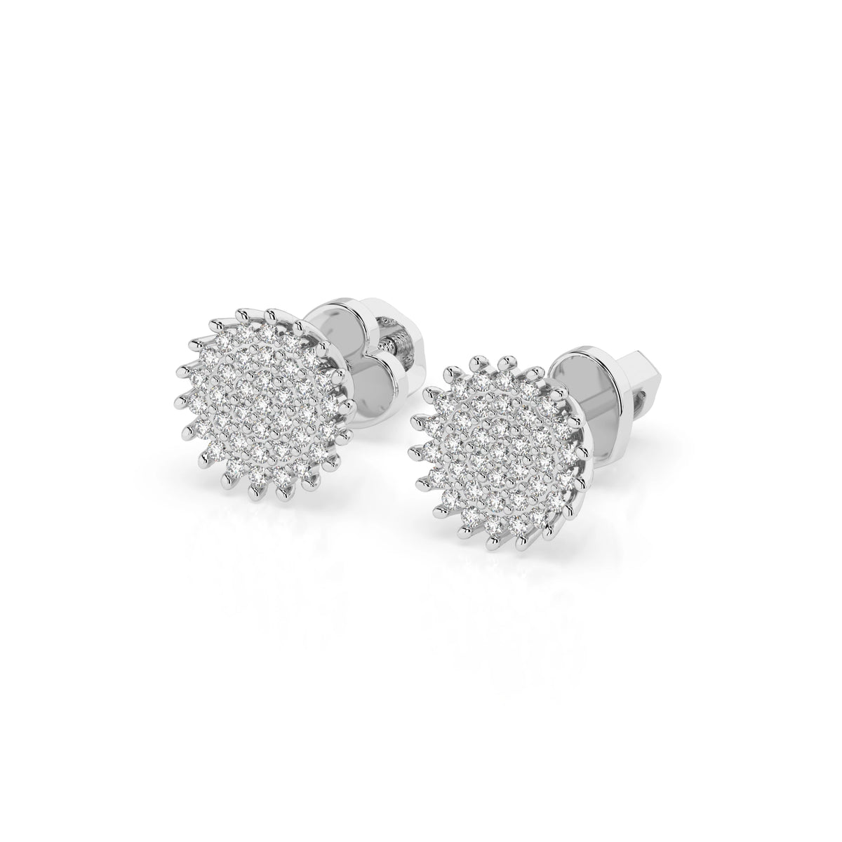 Cercei din Aur cu Diamante, Forma Rotund Briliant, 0,30 CT