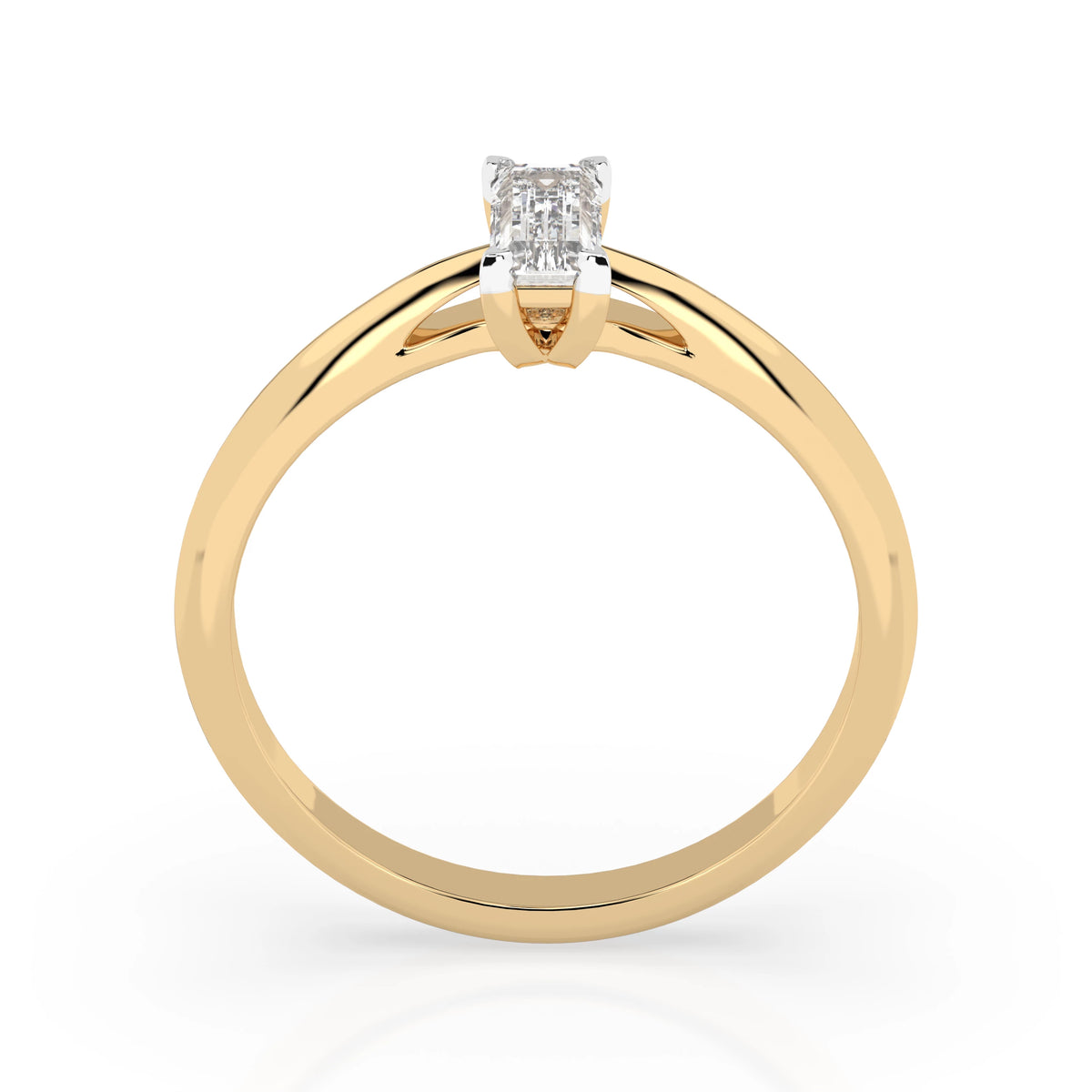 Inel de Logodnă Solitaire din Aur, Diamant Baguette 0,30 CT