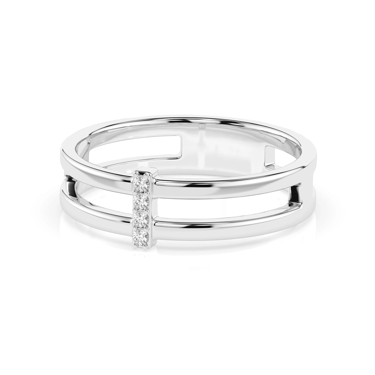 Inel din Aur cu Diamante, Forma Rotund Briliant, 0,04 CT