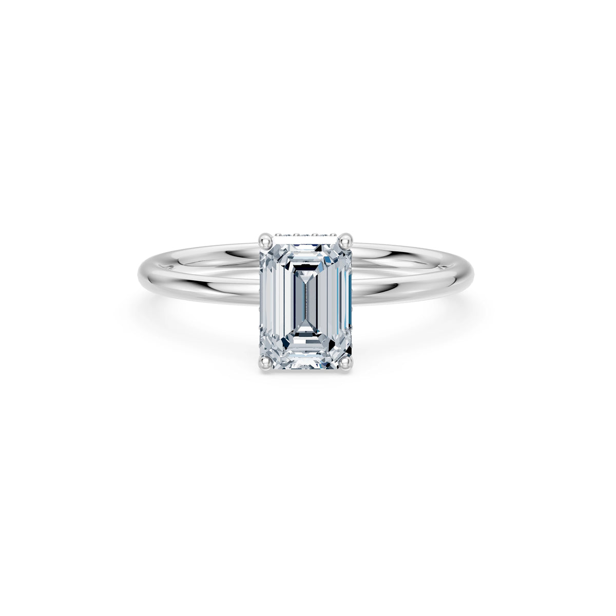 Inel de Logodnă Solitaire din Aur, Diamant Emerald 1,50 CT