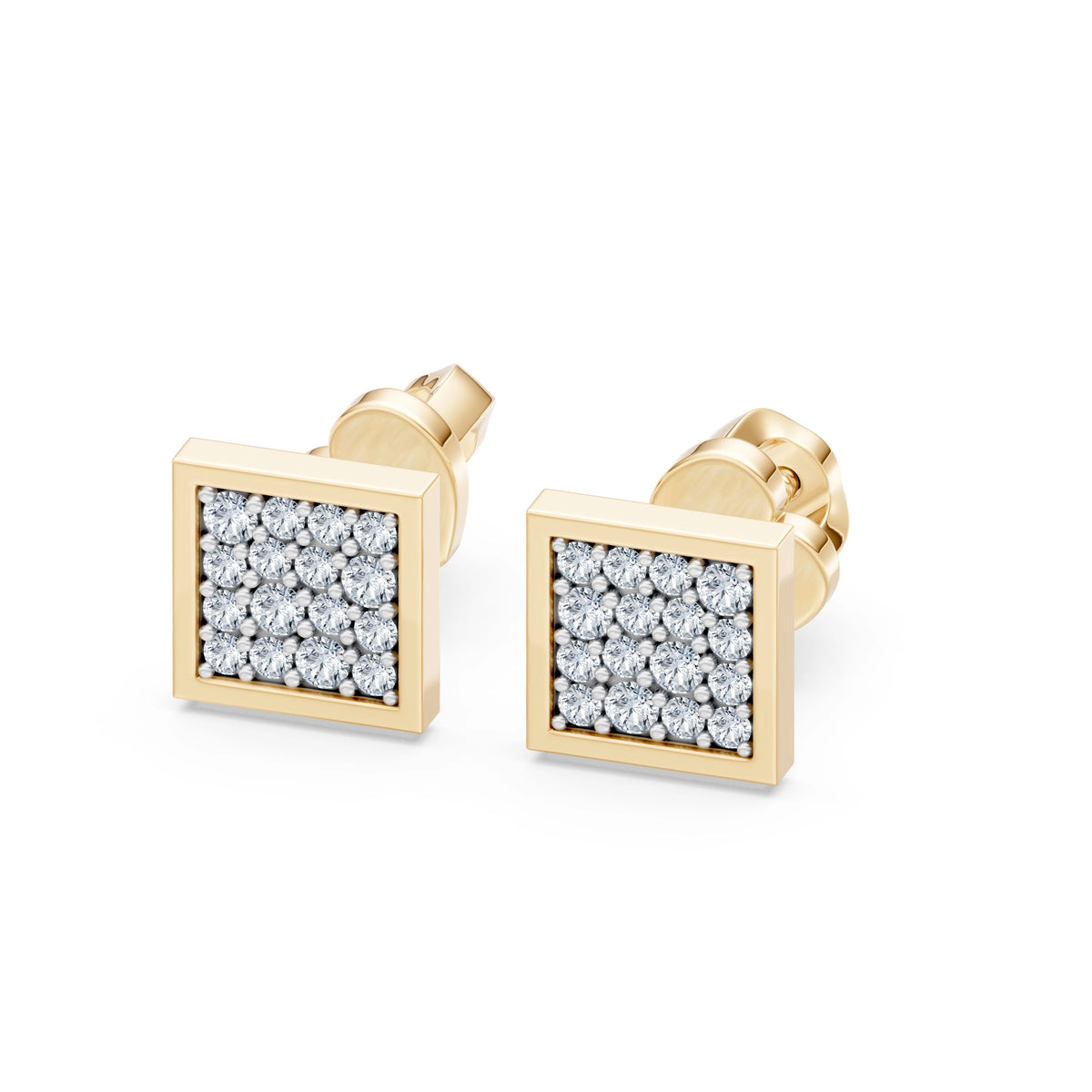 Cercei din Aur cu Diamante, Forma Rotund Briliant, 0,26 CT