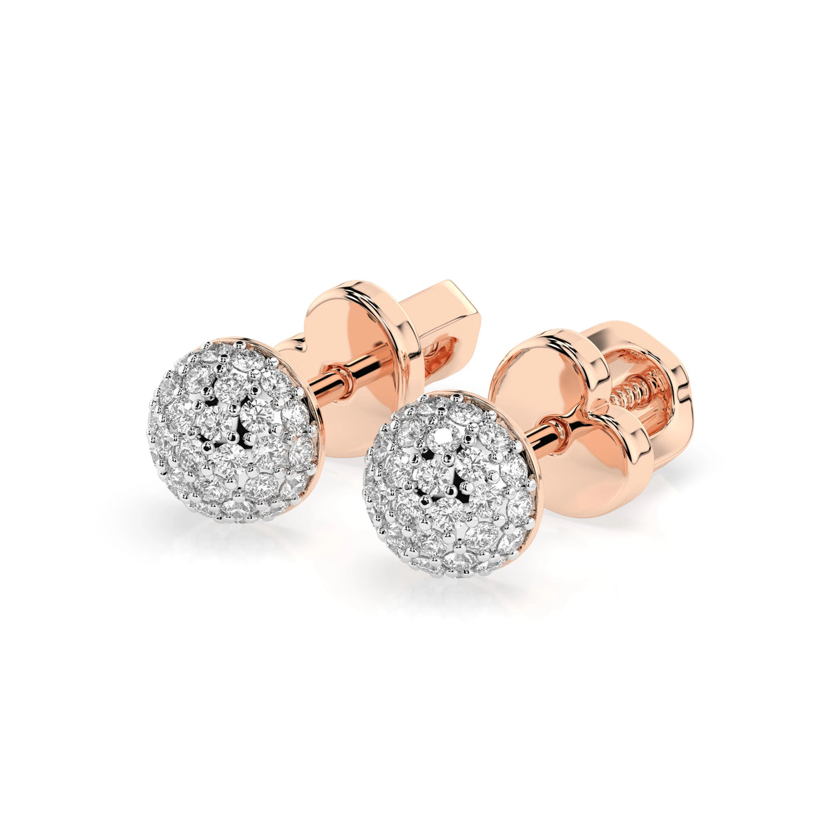 Cercei din Aur cu Diamante, Forma Rotund Briliant, 0,32 CT