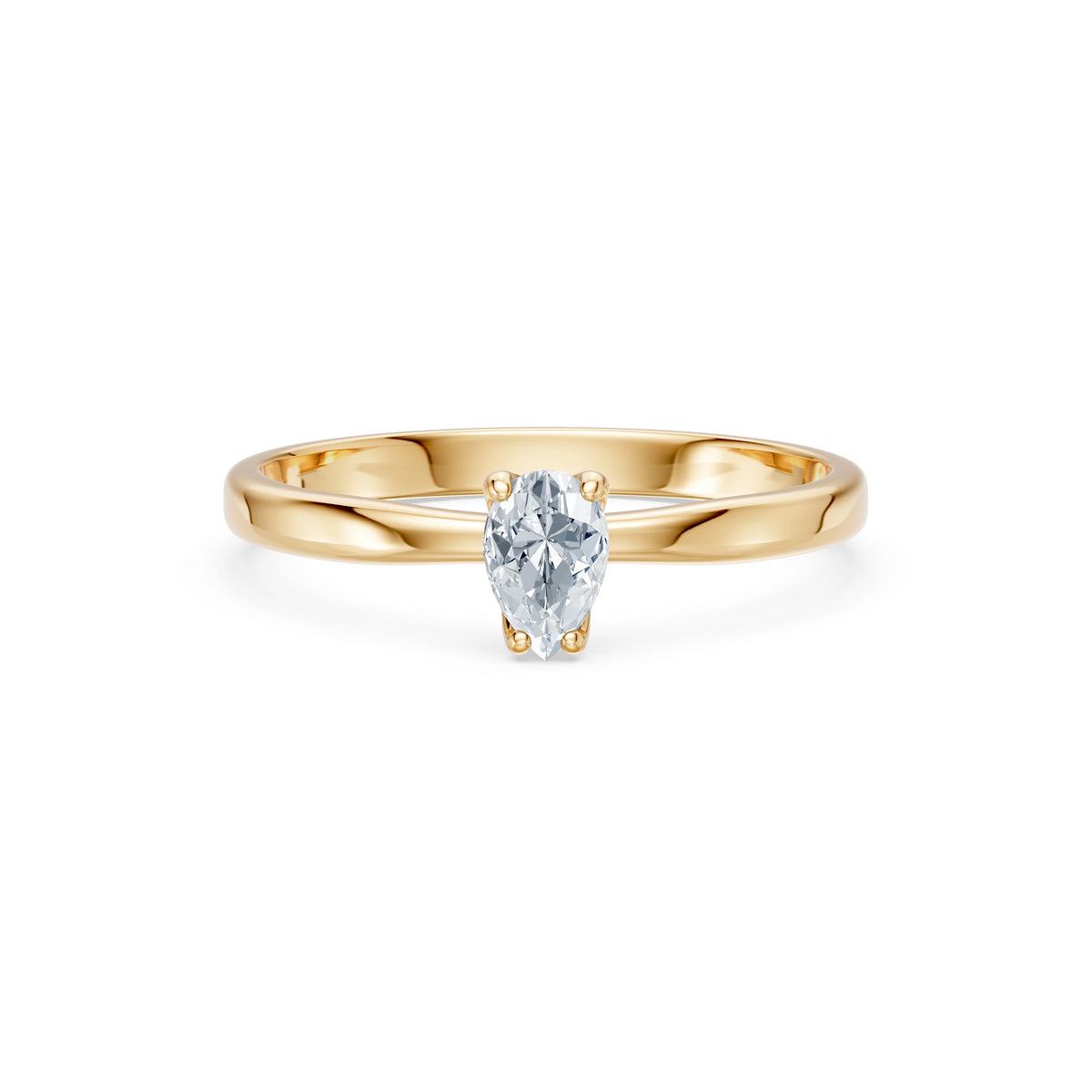 Inel de Logodnă Solitaire din Aur, Diamant Pear 0,30 CT