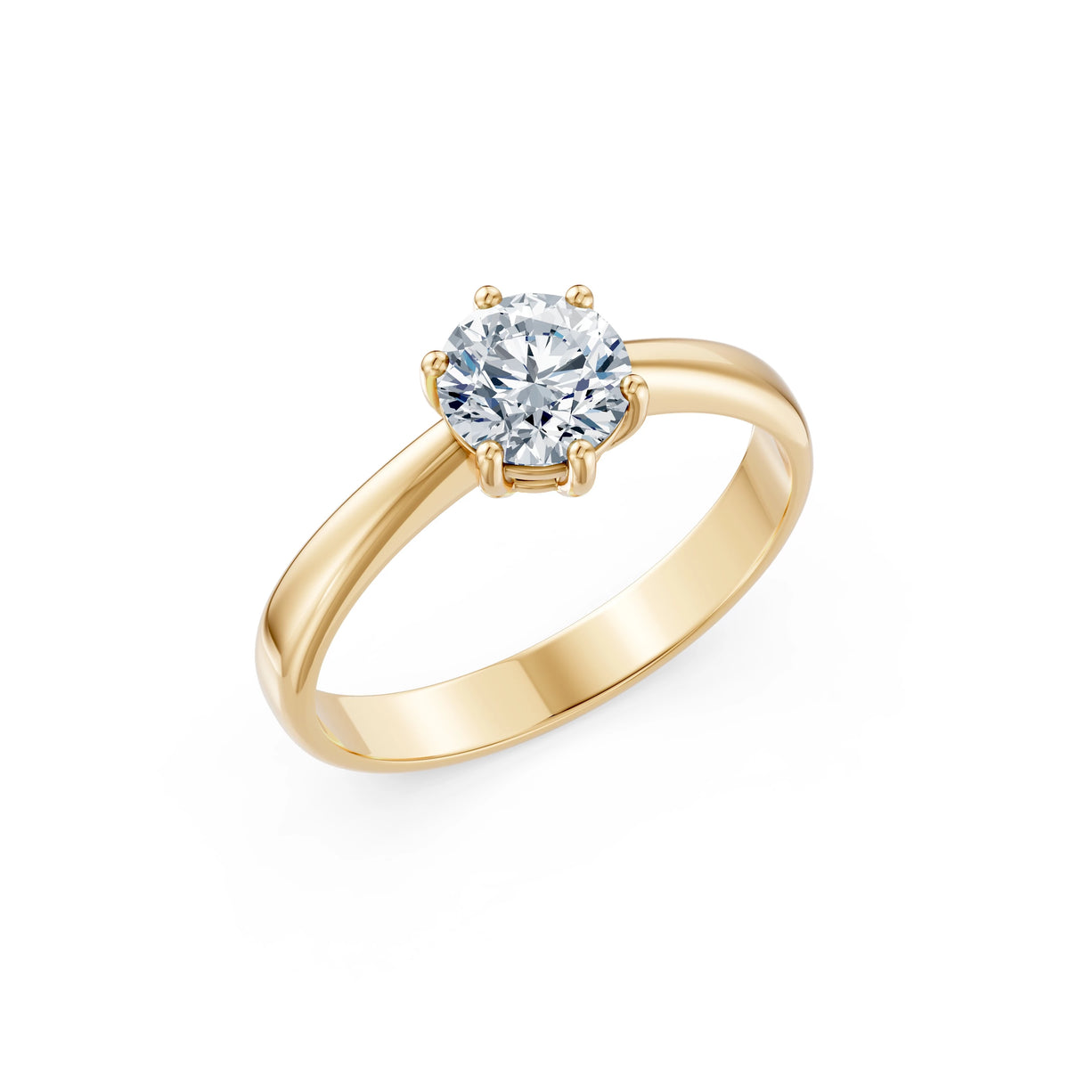 Inel de Logodnă Solitaire din Aur, Diamant Rotund Briliant 1,00 CT
