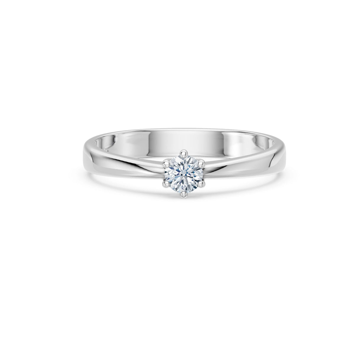 Inel de Logodnă Solitaire din Aur, Diamant Rotund Briliant 0,20 CT