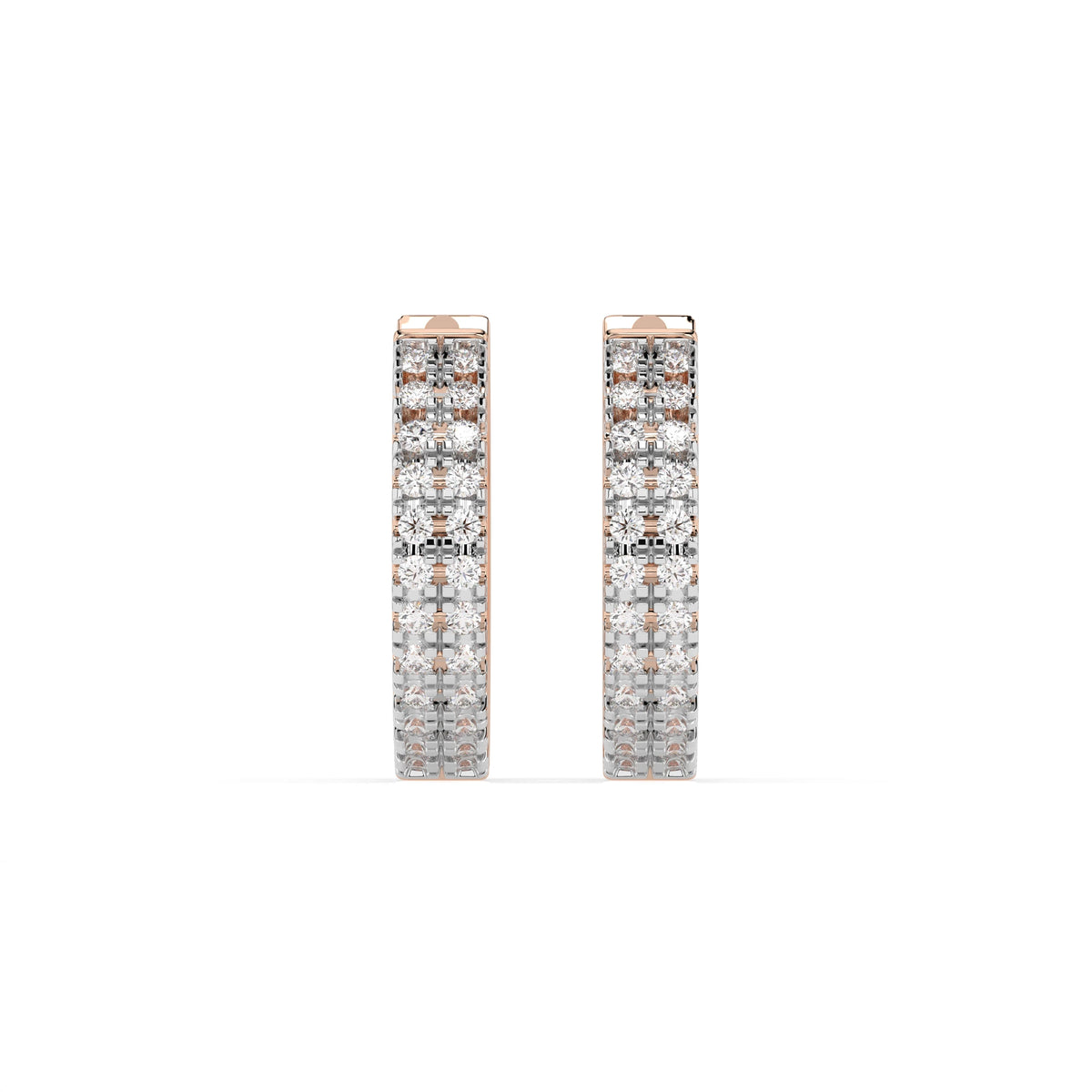 Cercei din Aur cu Diamante, Forma Rotund Briliant, 0,19 CT