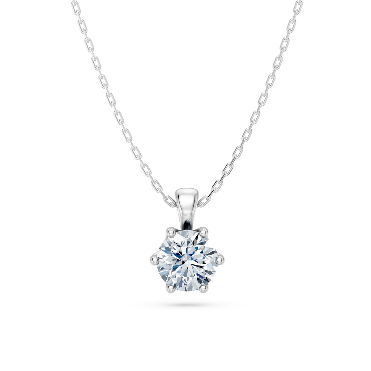 Colier din Aur cu Diamant, Forma Rotund Briliant, 0,70 CT