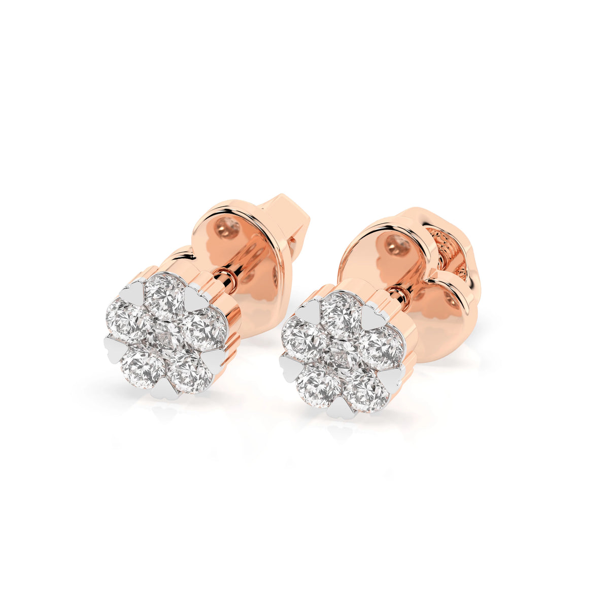 Cercei din Aur cu Diamante, Forma Rotund Briliant, 0,24 CT