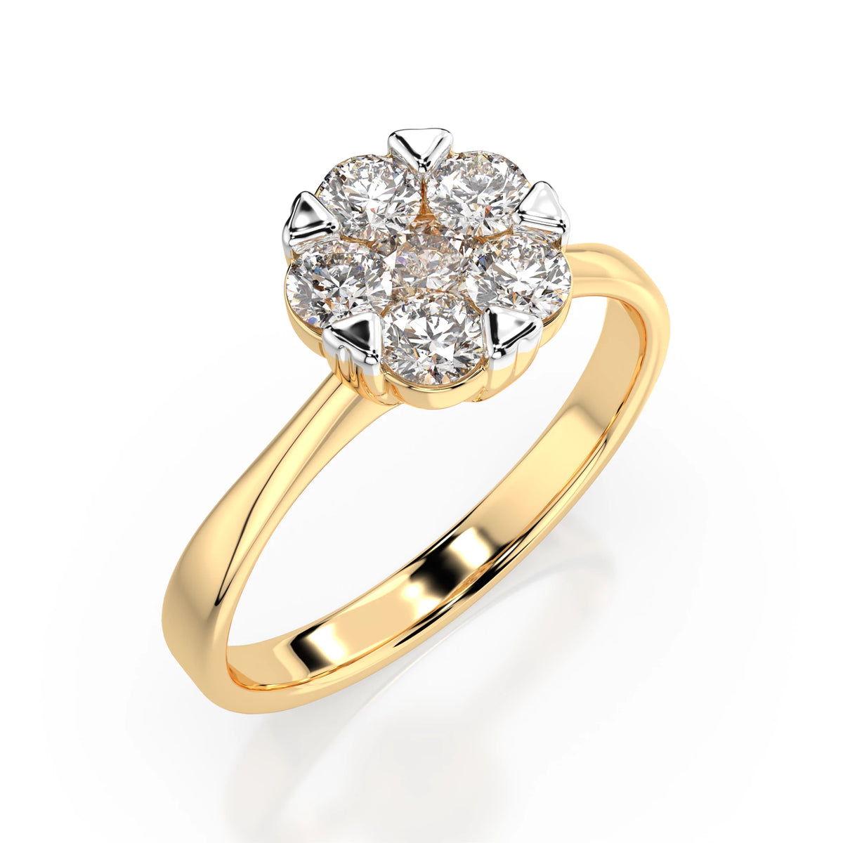 Inel din Aur cu Diamante, Forma Rotund Briliant, 0,58 CT