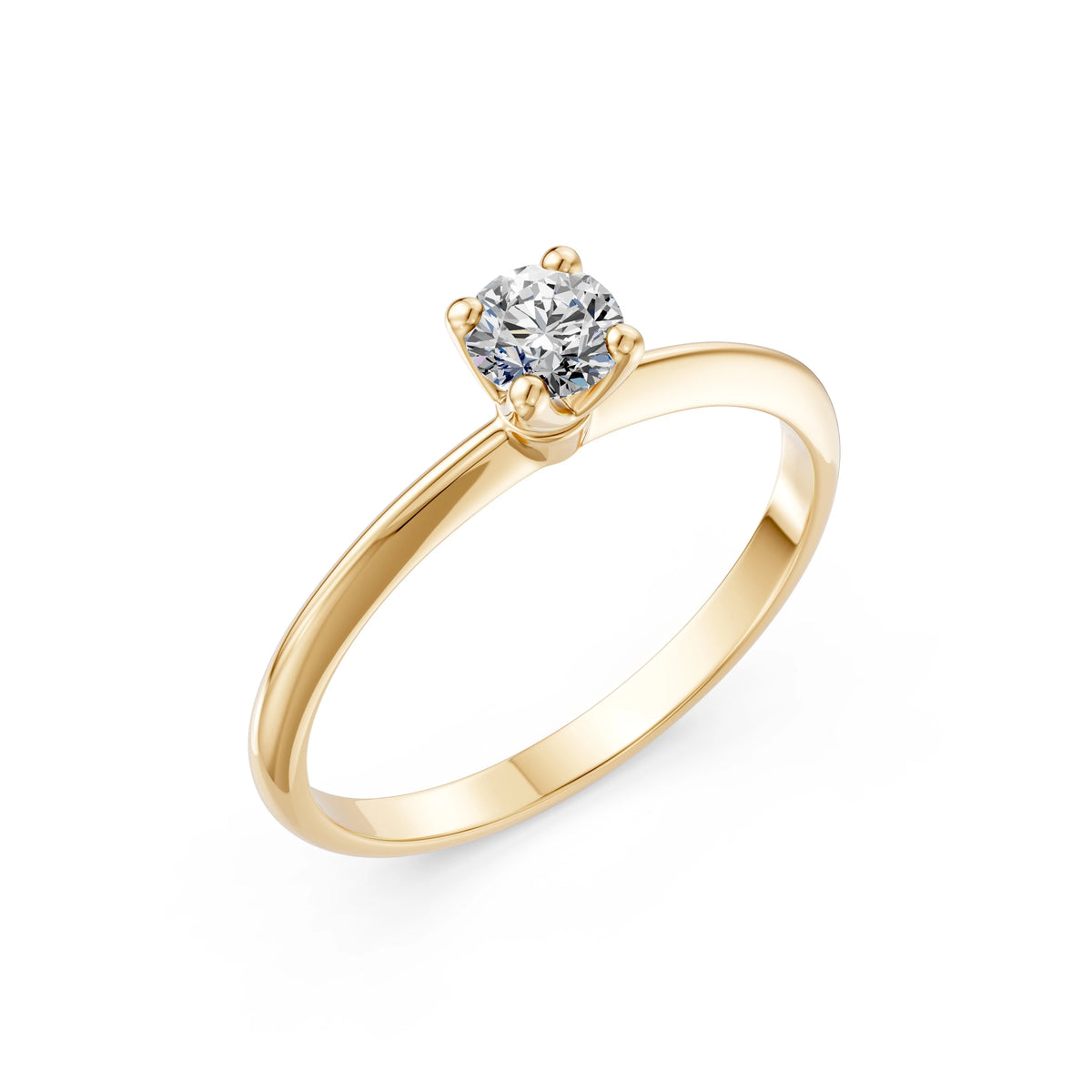 Inel de Logodnă Solitaire din Aur, Diamant Rotund Briliant 0,30 CT