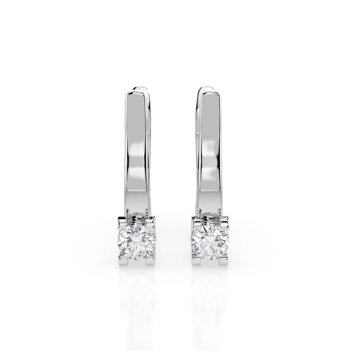 Cercei din Aur cu Diamante, Forma Rotund Briliant, 0,20 CT