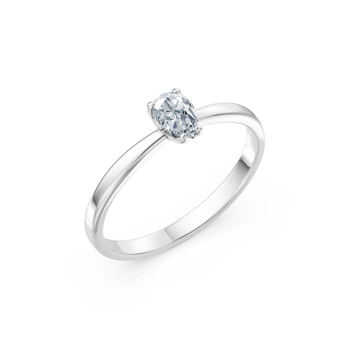Inel de Logodnă Solitaire din Aur, Diamant Pear 0,30 CT
