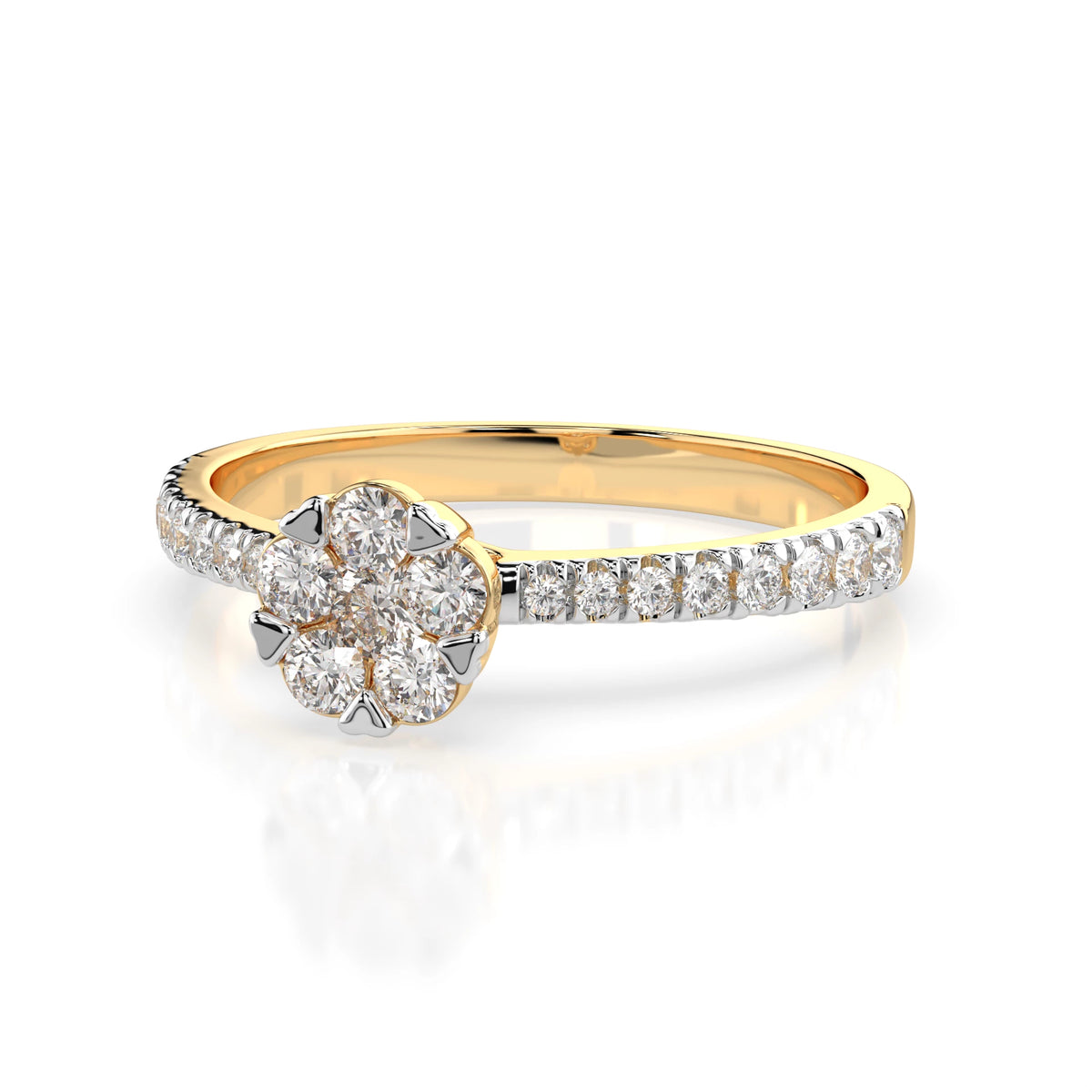 Inel din Aur cu Diamante, Forma Rotund Briliant, 0,33 CT