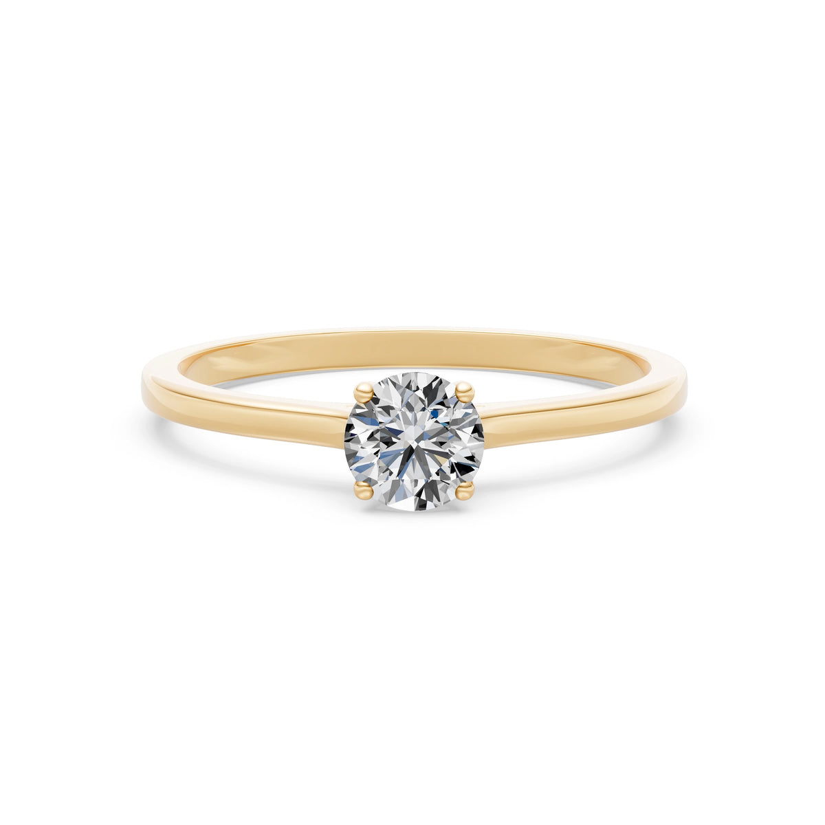 Inel de Logodnă Solitaire din Aur, Diamant Rotund Briliant 0,50 CT