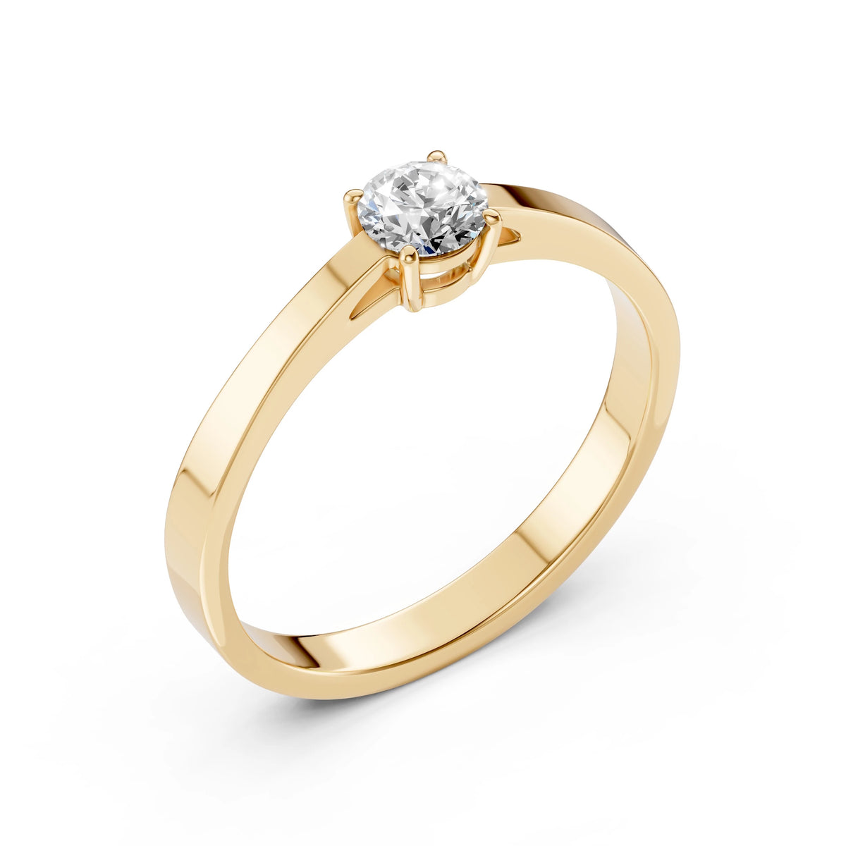 Inel de Logodnă Solitaire din Aur, Diamant Rotund Briliant 0,35 CT