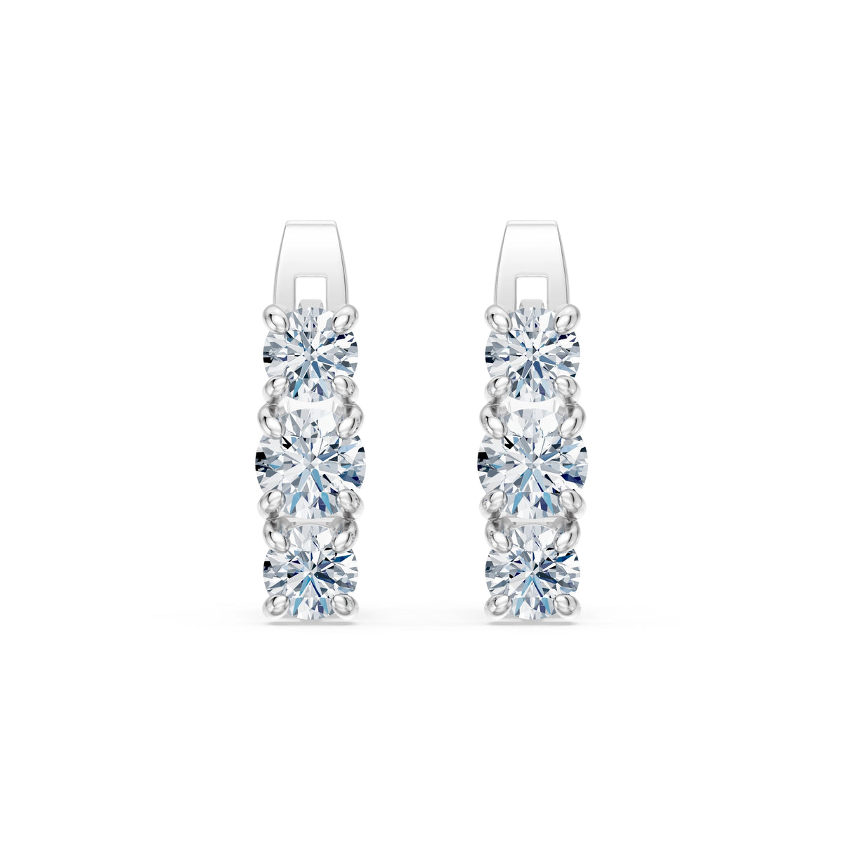 Cercei din Aur cu Diamante, Forma Rotund Briliant, 0,66 CT