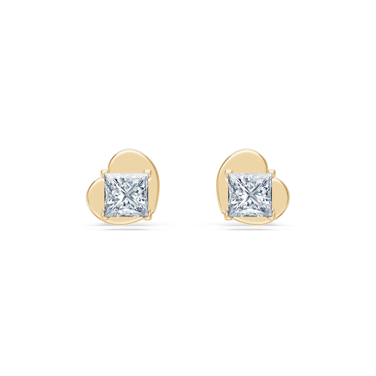 Cercei din Aur cu Diamante, Forma Princess, 0,34 CT