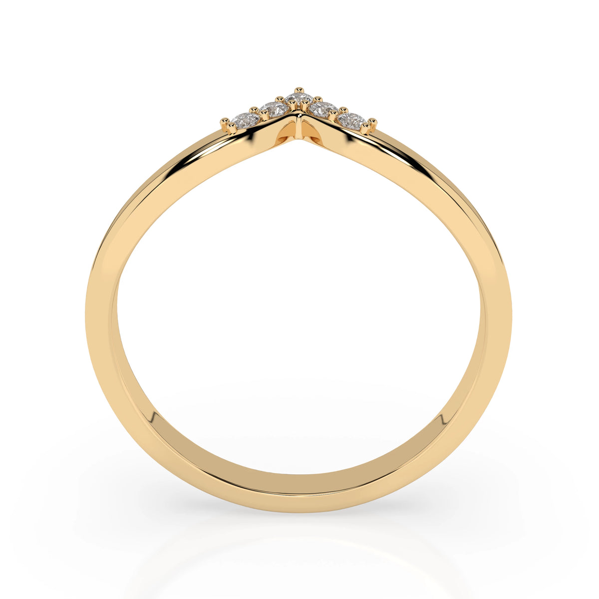 Inel din Aur cu Diamante, Forma Rotund Briliant, 0,05 CT