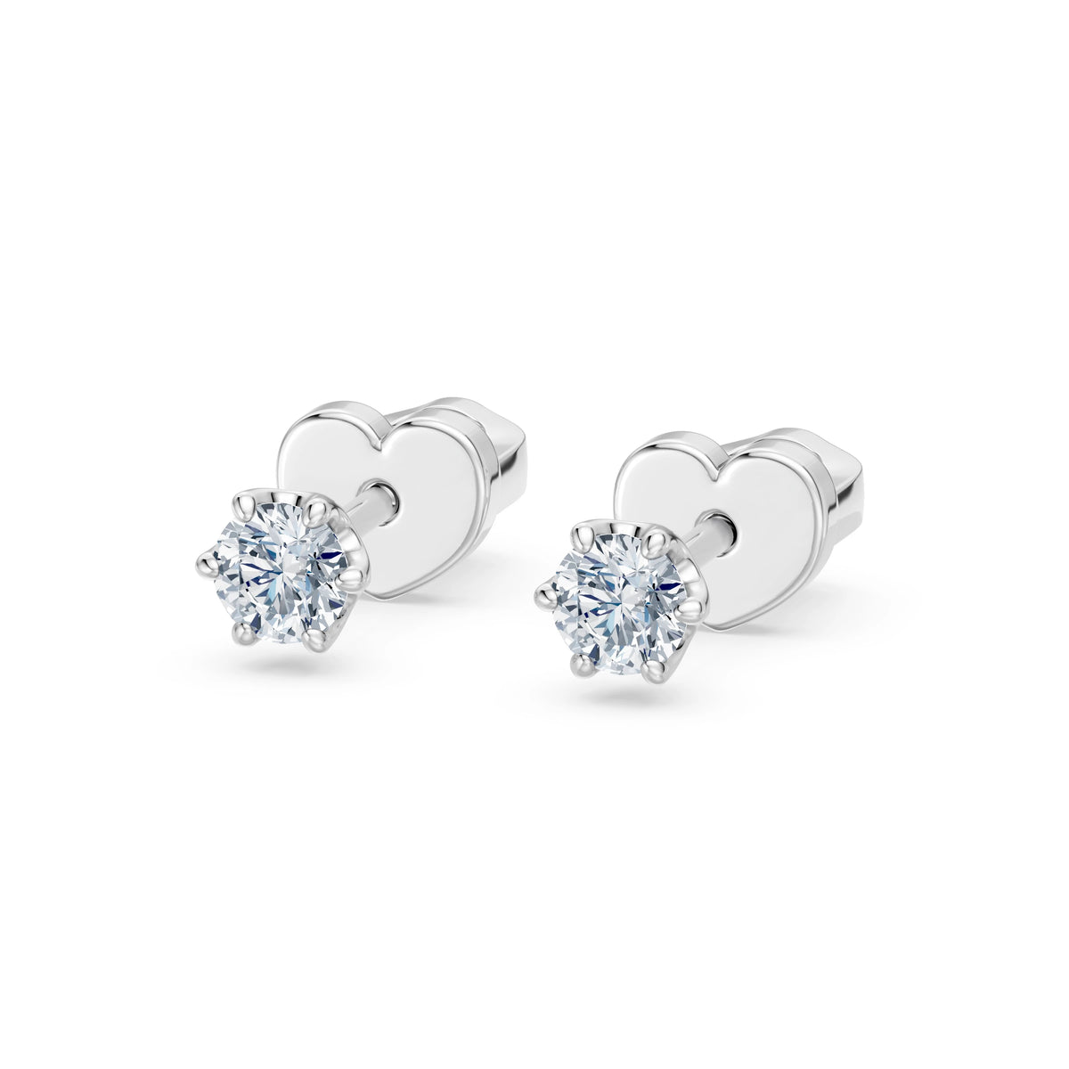 Cercei din Aur cu Diamante, Forma Rotund Briliant, 0,30 CT