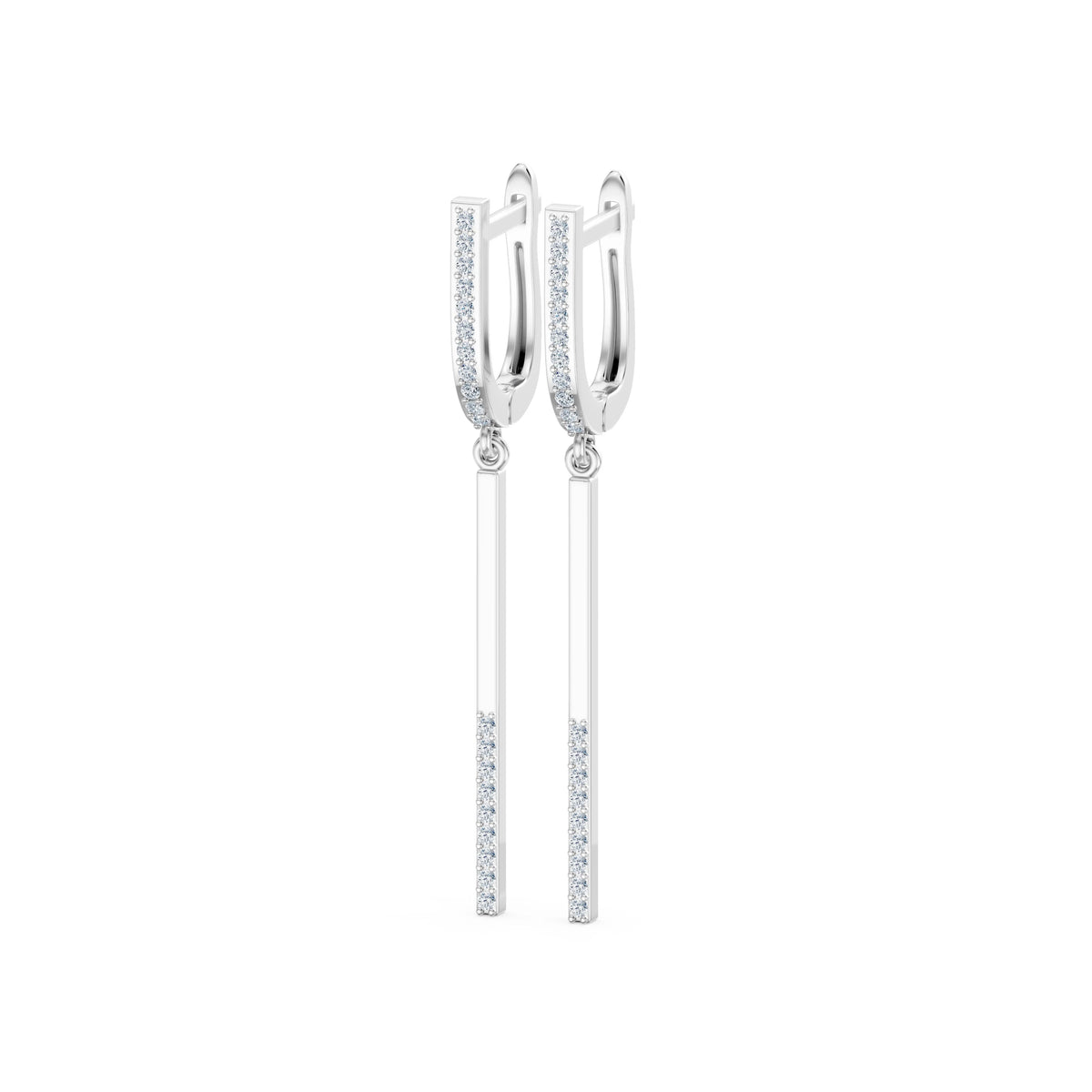 Cercei din Aur cu Diamante, Forma Rotund Briliant, 0,24 CT