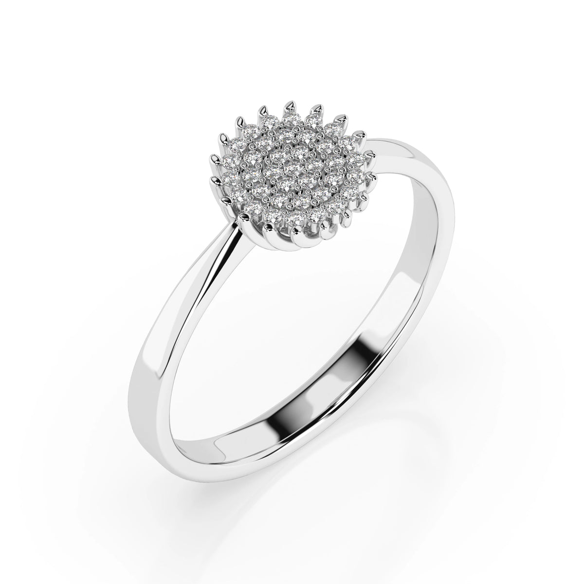 Inel din Aur cu Diamante, Forma Rotund Briliant, 0,15 CT