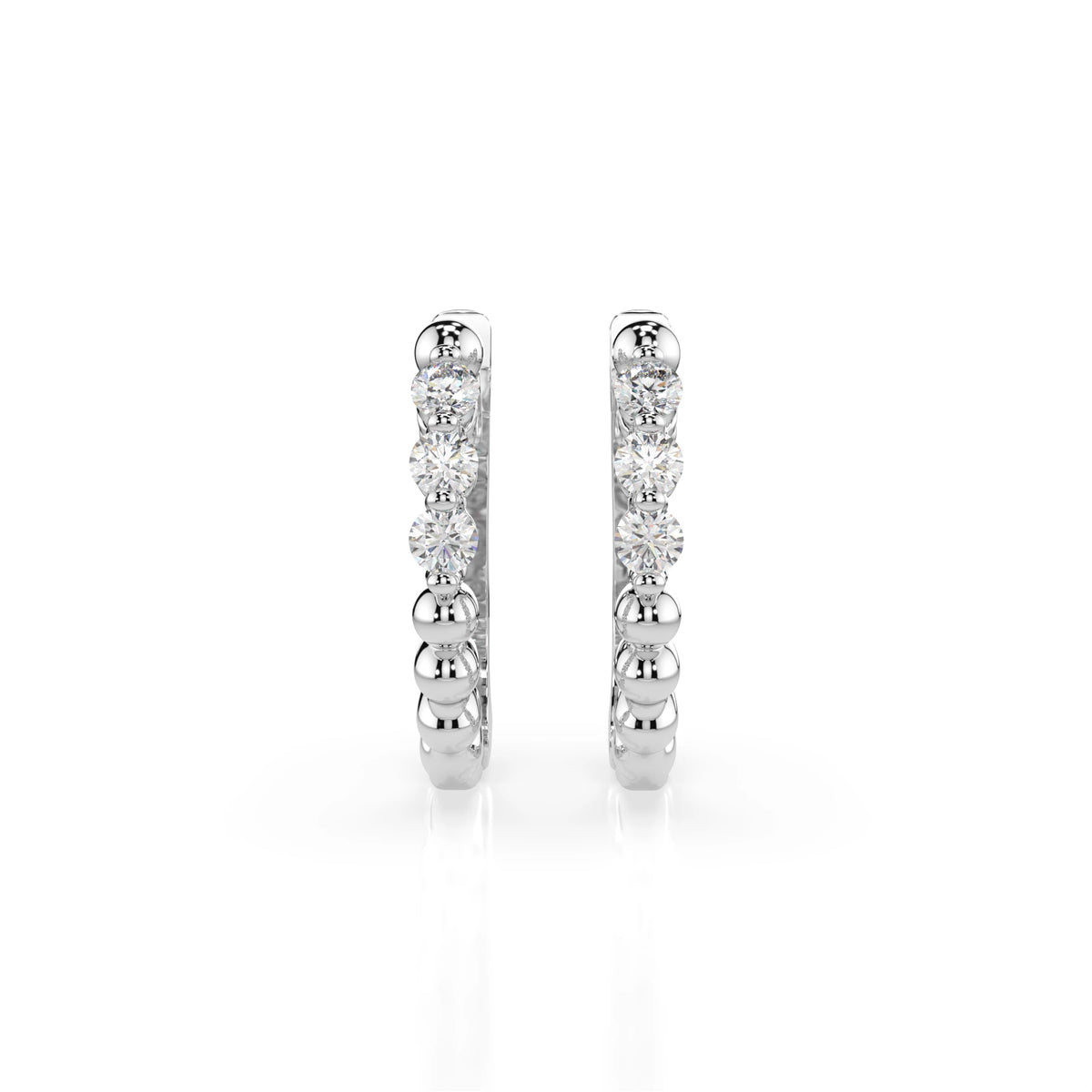 Cercei din Aur cu Diamante, Forma Rotund Briliant, 0,18 CT