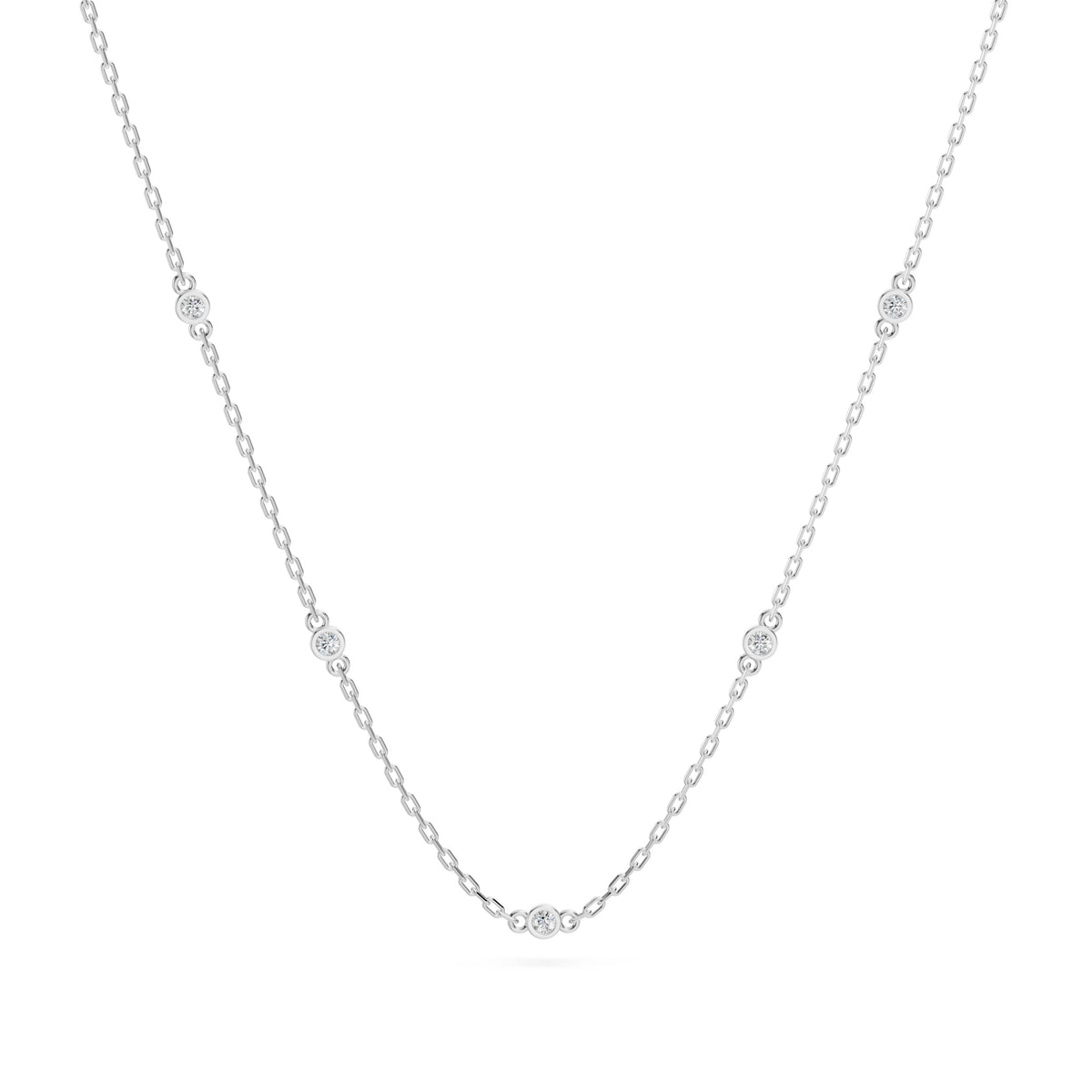 Colier din Aur cu Diamante, Forma Rotund Briliant, 0,07 CT