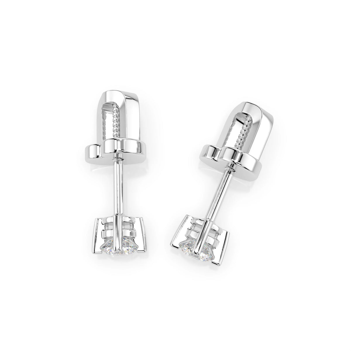Cercei din Aur cu Diamante, Forma Rotund Briliant, 0,12 CT