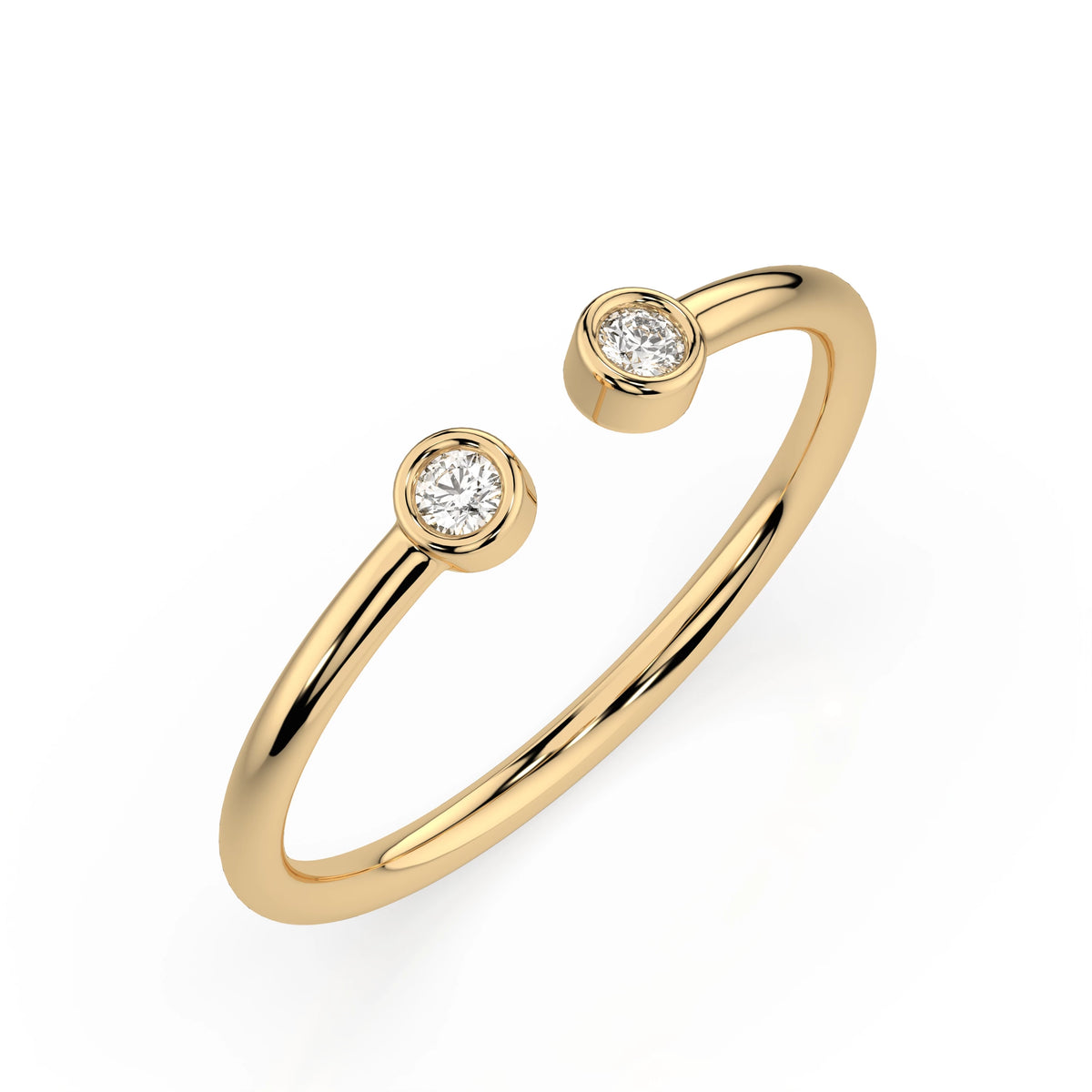 Inel din Aur cu Diamante, Forma Rotund Briliant, 0,04 CT