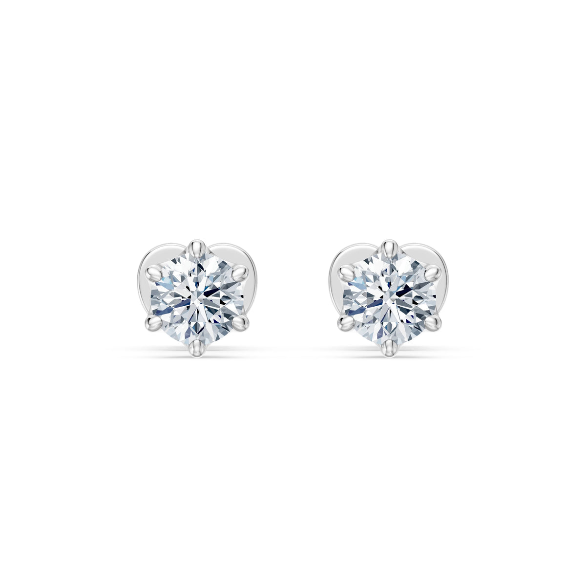 Cercei din Aur cu Diamante, Forma Rotund Briliant, 0,60 CT