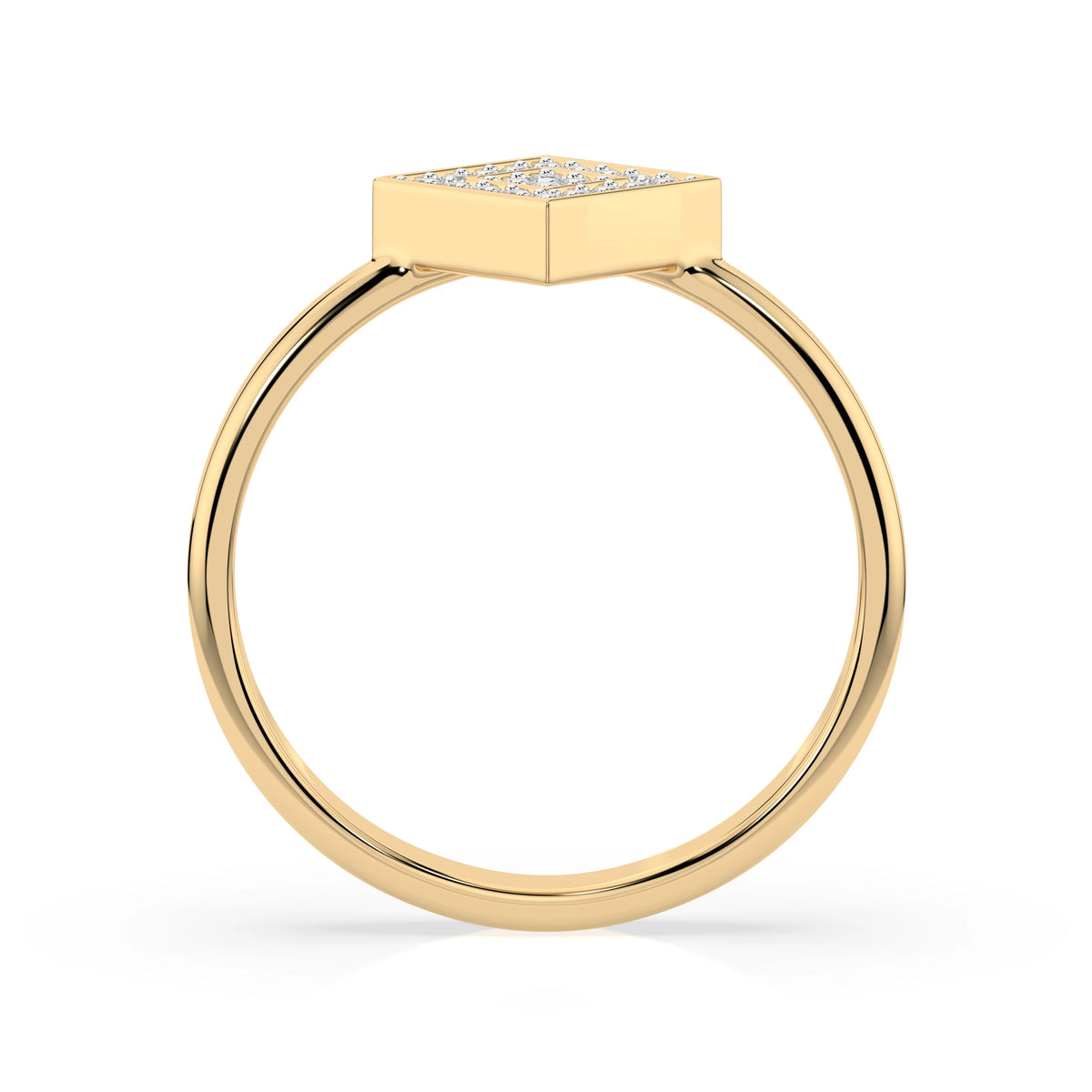 Inel din Aur cu Diamante, Forma Rotund Briliant, 0,12 CT
