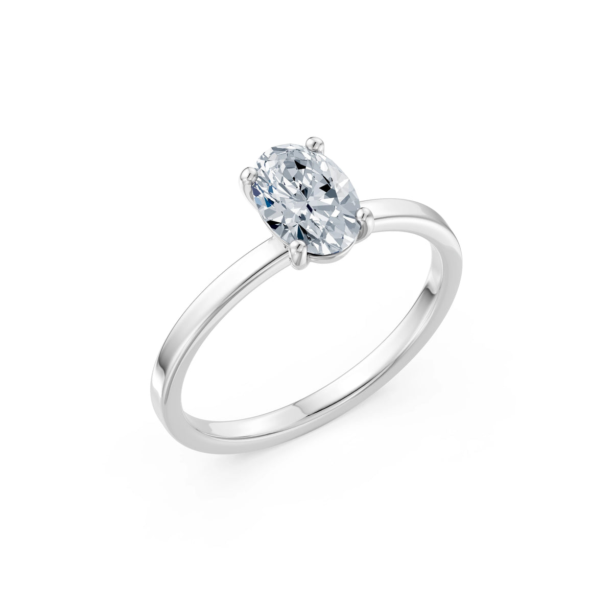 Inel de Logodnă Solitaire din Aur, Diamant Oval 1,00 CT