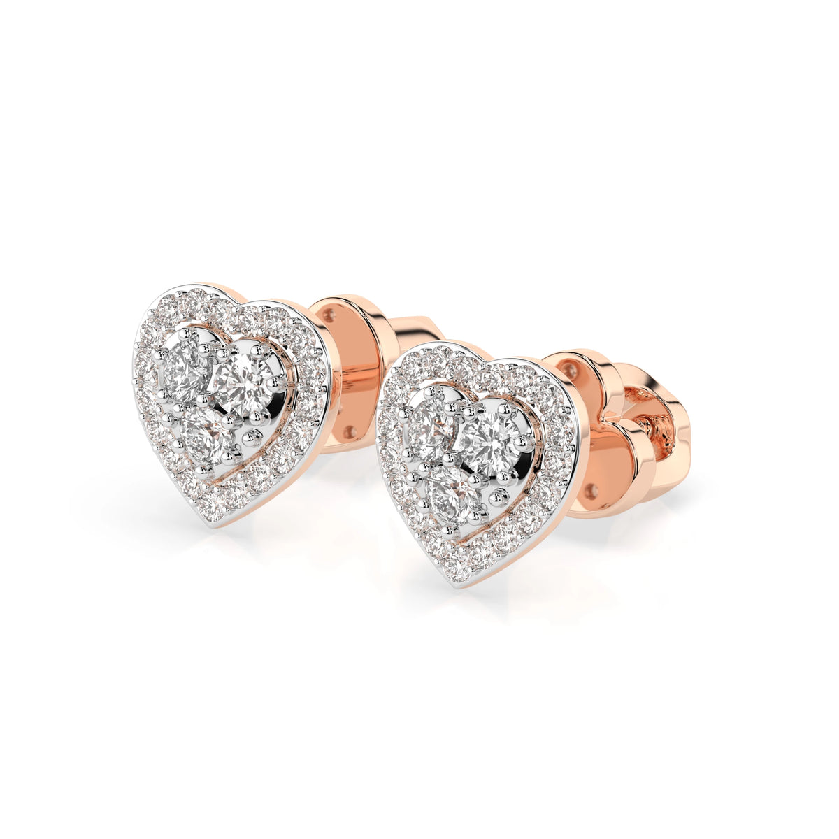 Cercei din Aur cu Diamante, Forma Rotund Briliant, 0,34 CT