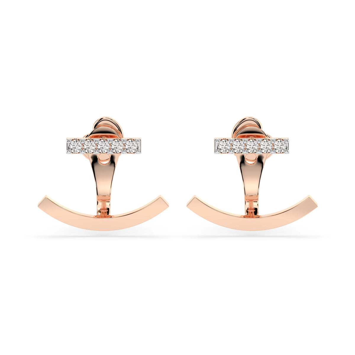 Cercei din Aur cu Diamante, Forma Rotund Briliant, 0,15 CT