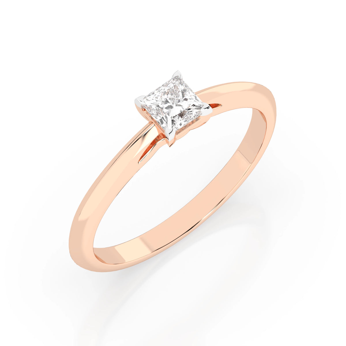 Inel de Logodnă Solitaire din Aur, Diamant Princess 0,30 CT