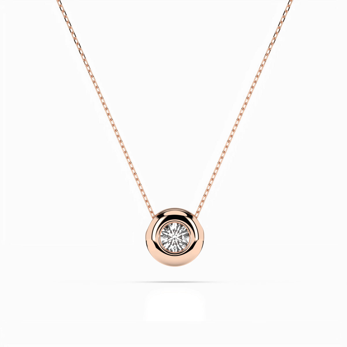 Colier din Aur cu Diamant, Forma Rotund Briliant, 0,25 CT