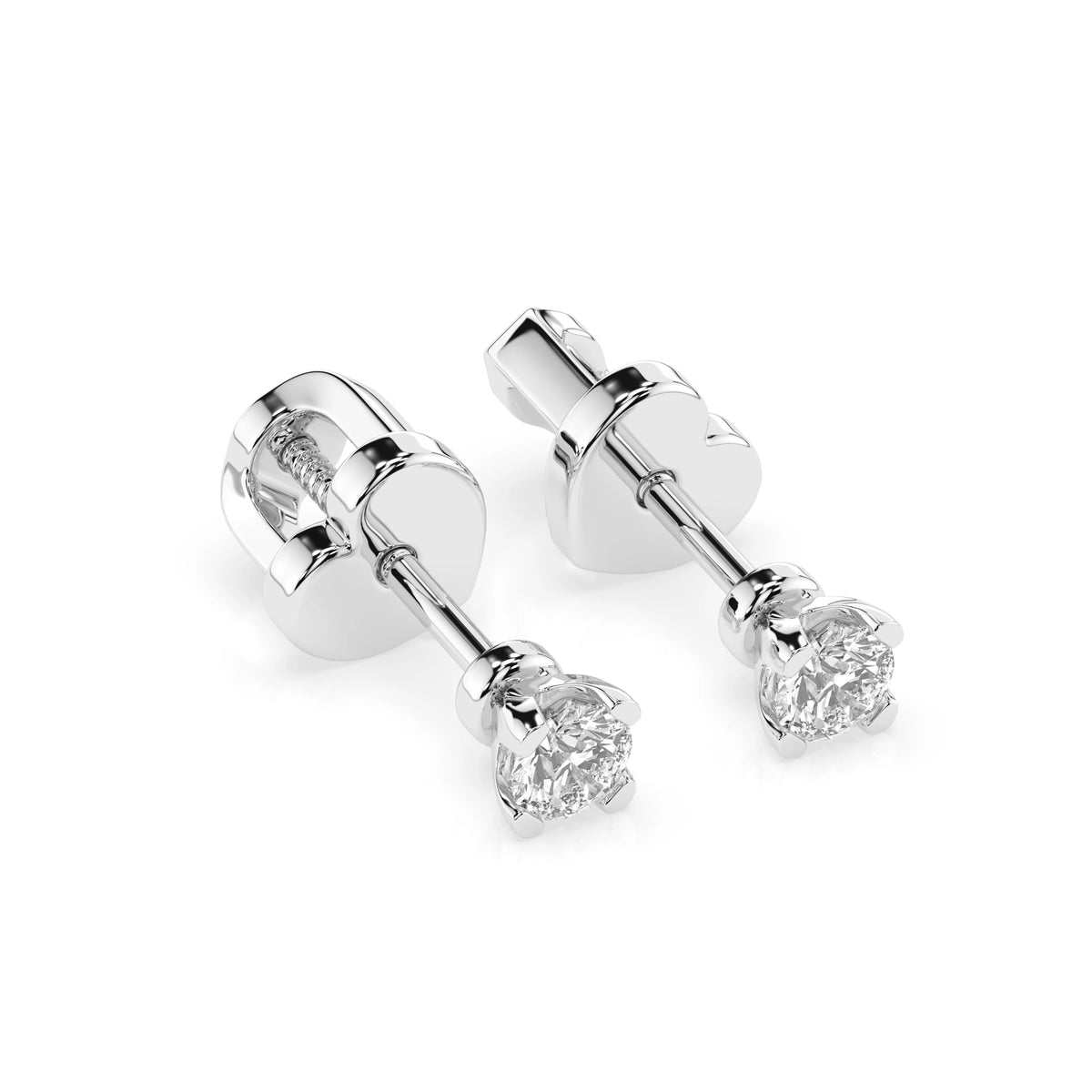 Cercei din Aur cu Diamante, Forma Rotund Briliant, 0,20 CT