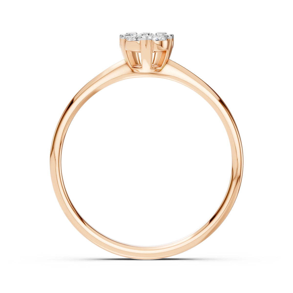 Inel din Aur cu Diamante, Forma Rotund Briliant, 0,20 CT