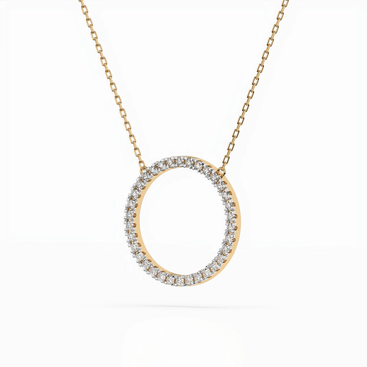 Colier din Aur cu Diamante, Forma Rotund Briliant, 0,20 CT