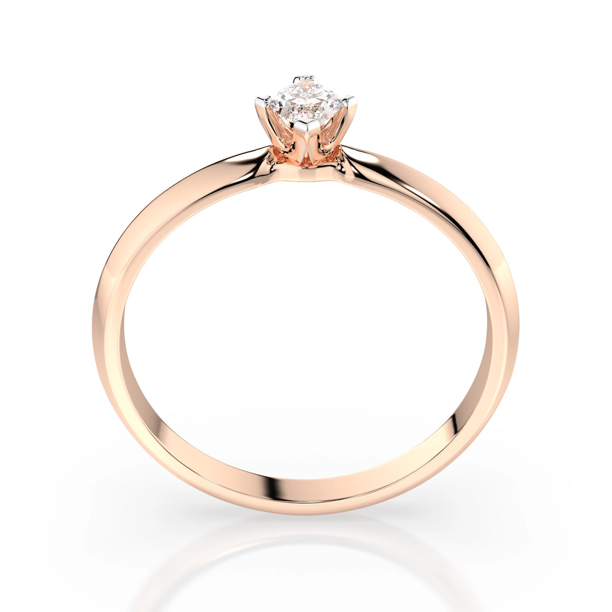 Inel de Logodnă Solitaire din Aur, Diamant Marquise 0,10 CT