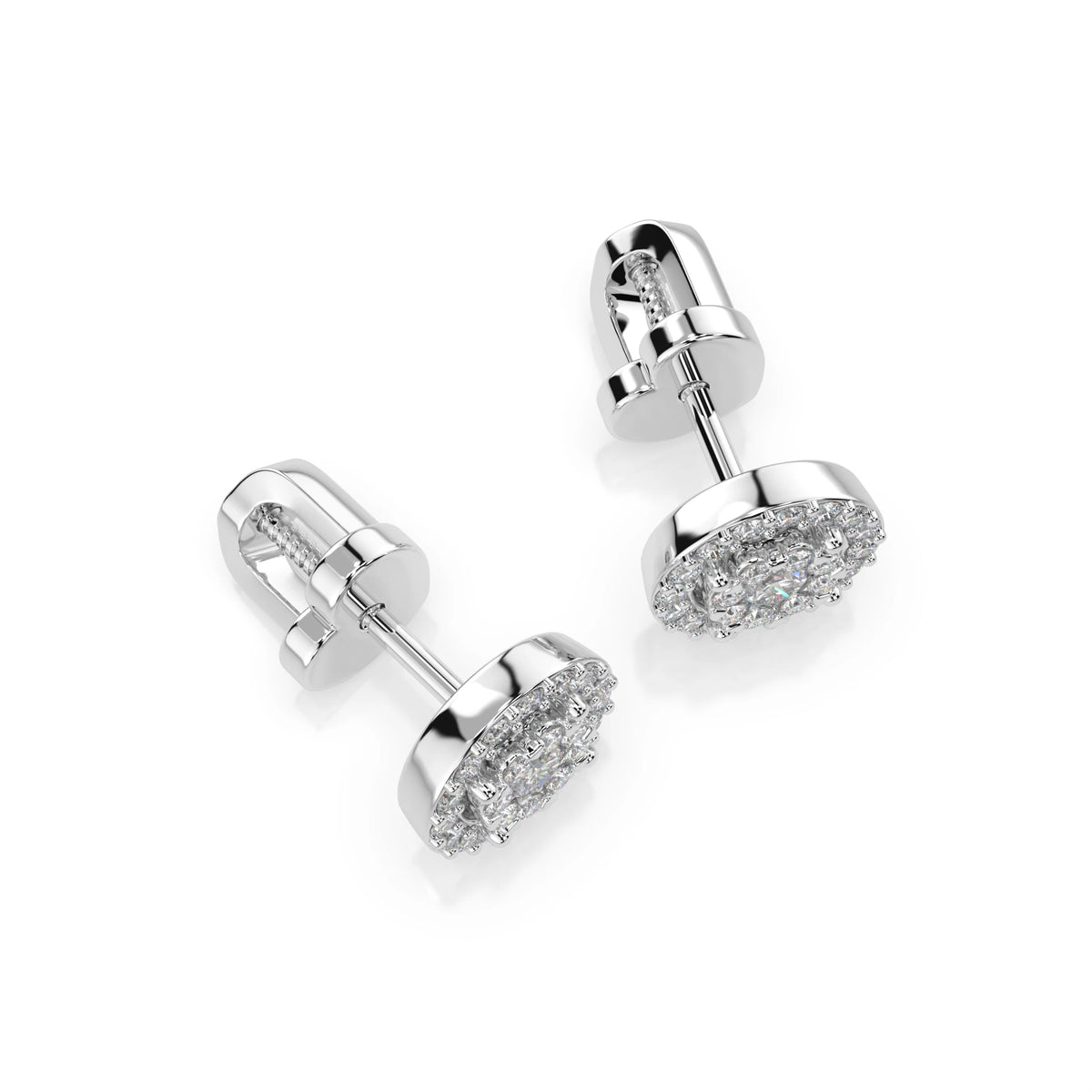Cercei din Aur cu Diamante, Forma Rotund Briliant, 0,36 CT