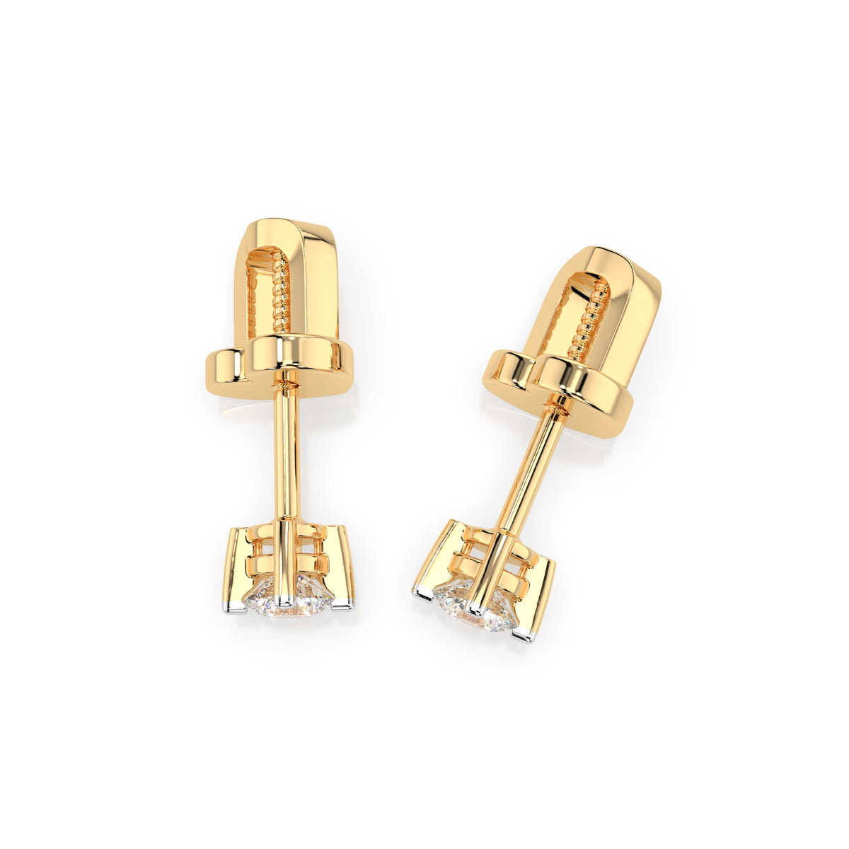 Cercei din Aur cu Diamante, Forma Rotund Briliant, 0,12 CT