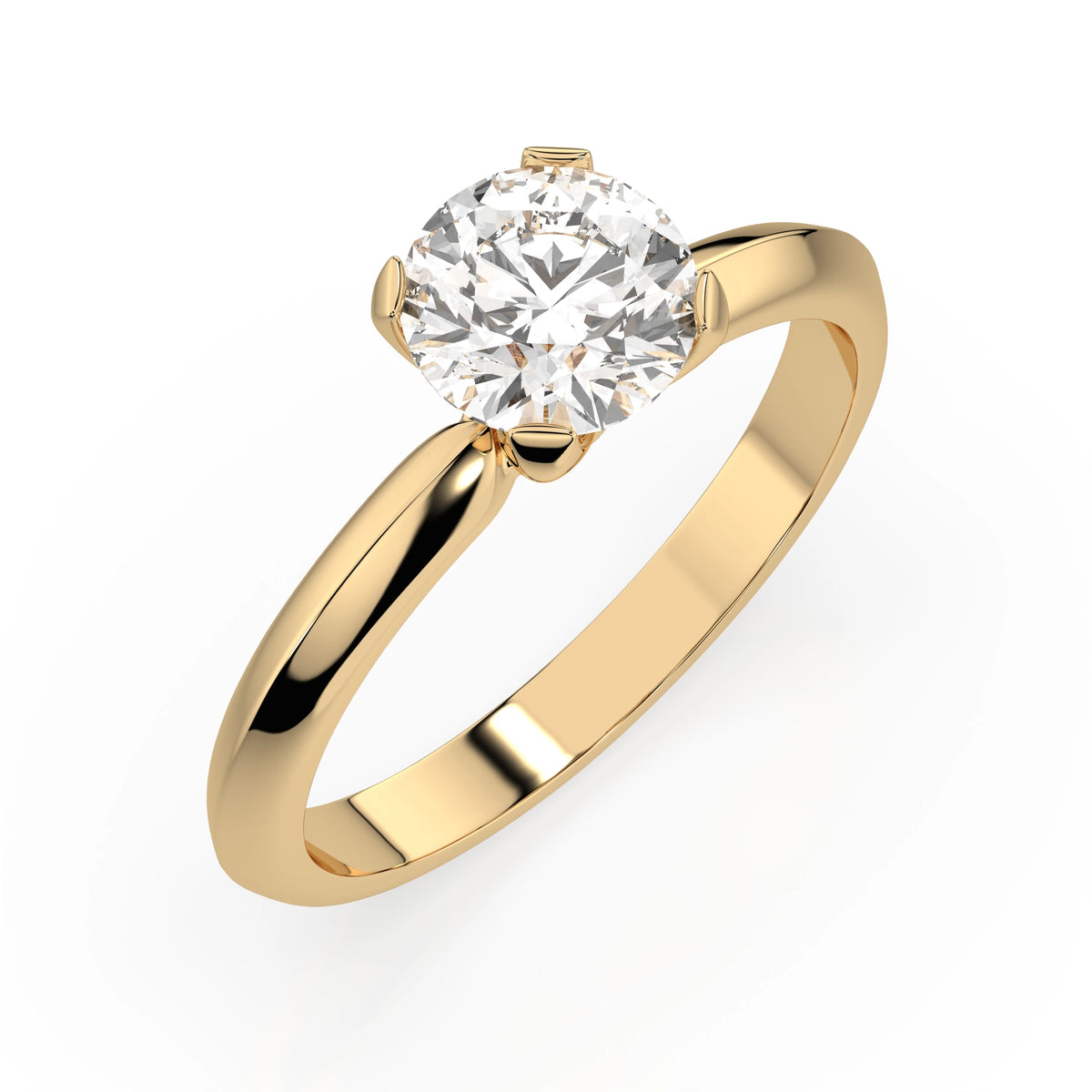 Inel de Logodnă Solitaire din Aur, Diamant Rotund Briliant 0,50 CT