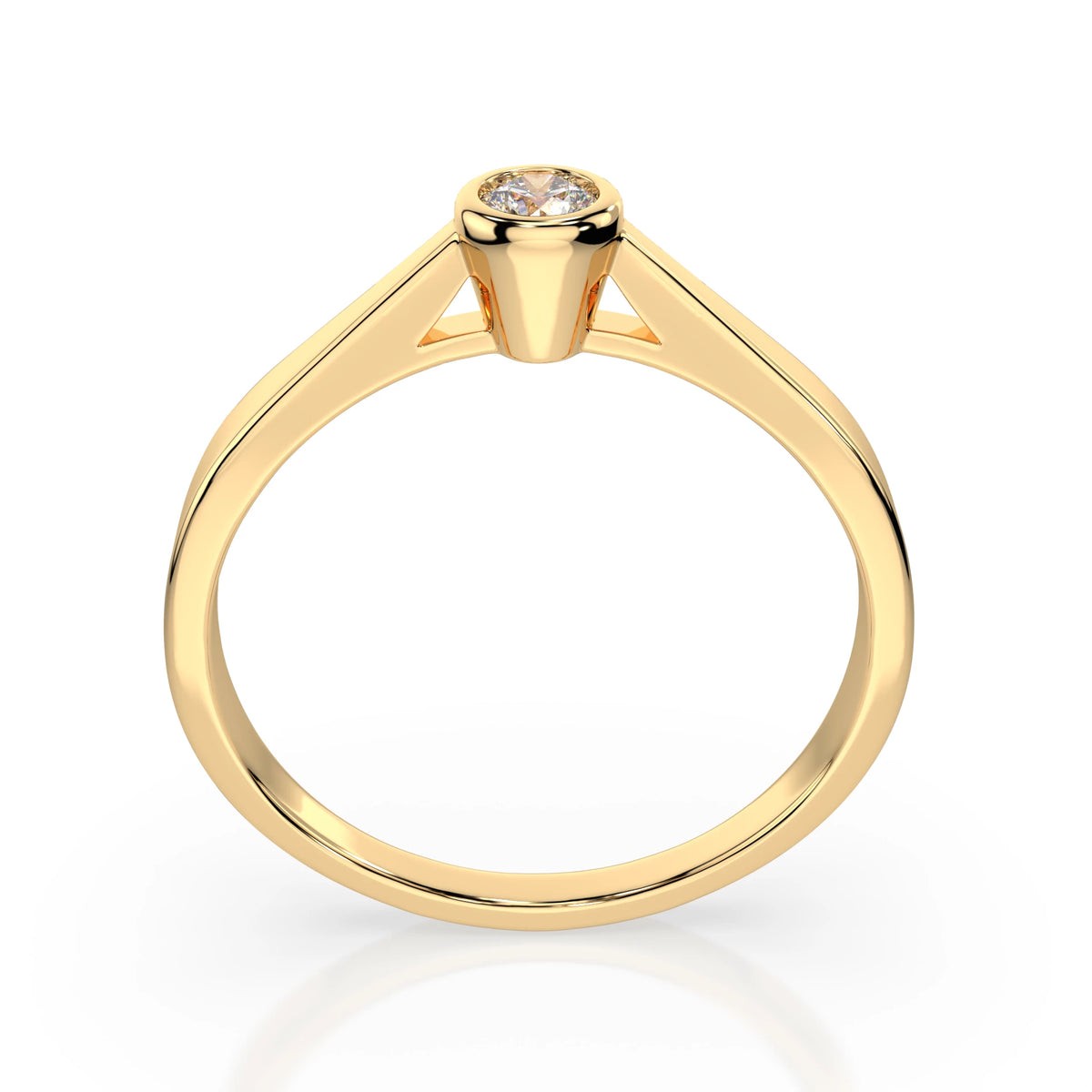 Inel de Logodnă Solitaire din Aur, Diamant Rotund Briliant 0,15 CT