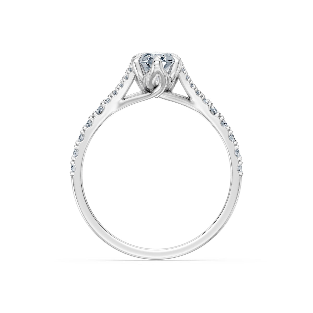 Inel de Logodnă din Aur cu Diamant Central Marquise și Diamante Laterale 1,29 CT