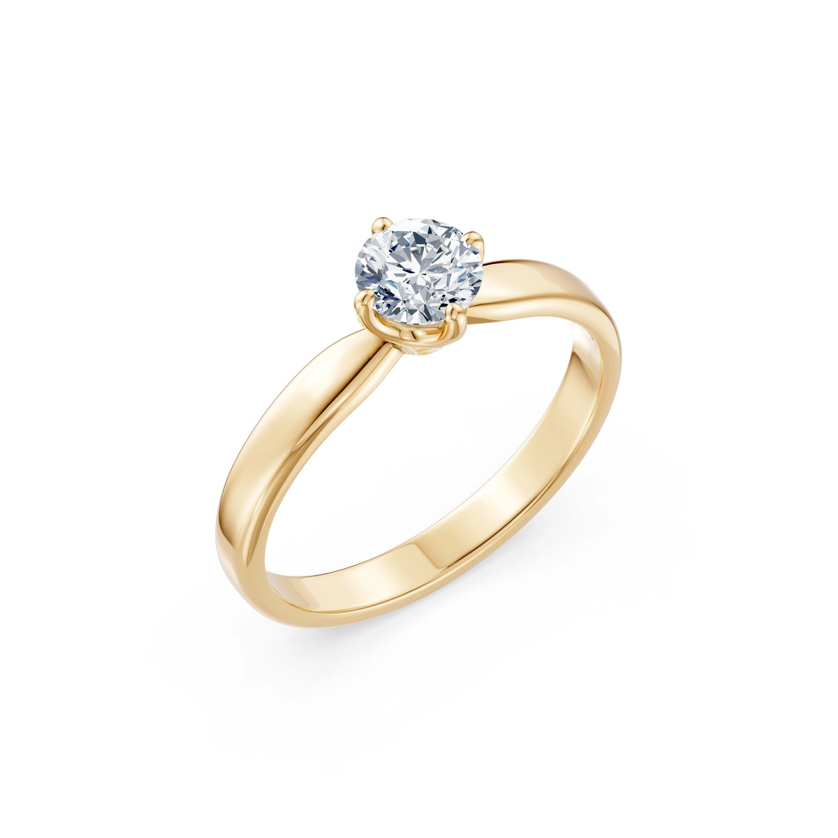 Inel de Logodnă Solitaire din Aur, Diamant Rotund Briliant 0,40 CT