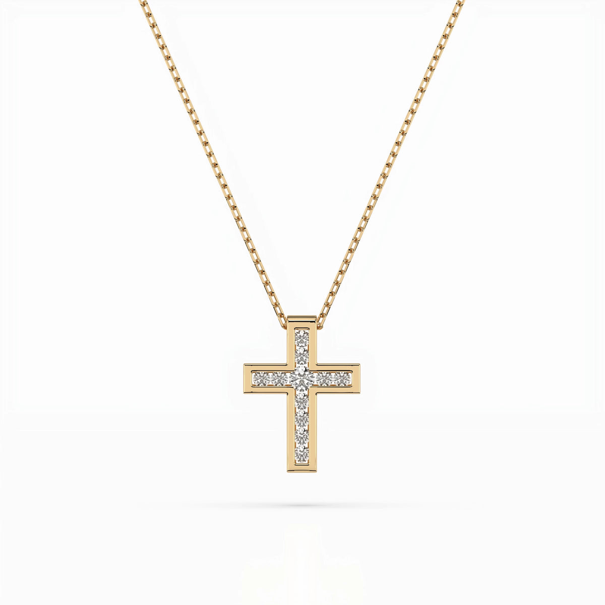 Colier din Aur cu Diamante, Forma Rotund Briliant, 0,11 CT
