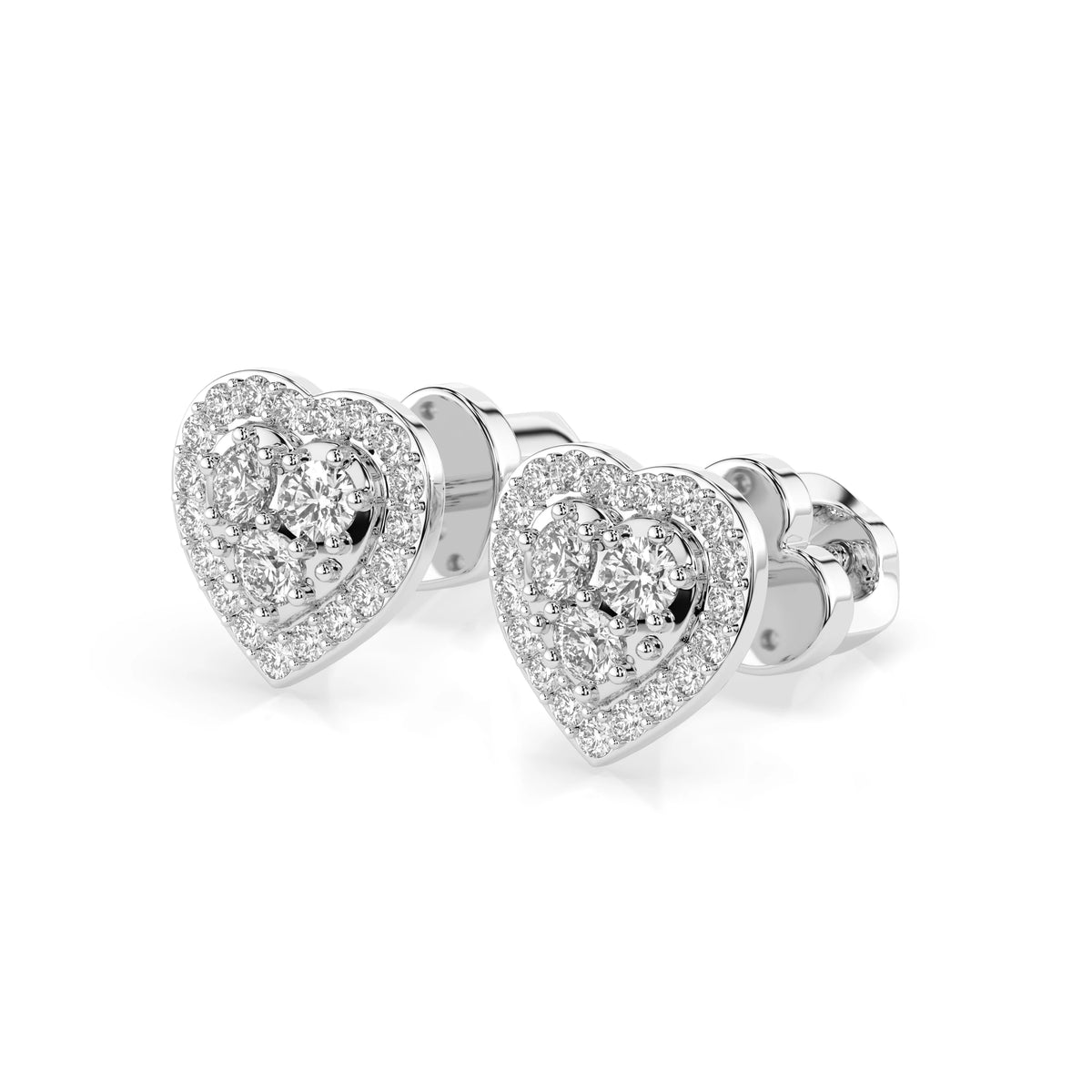 Cercei din Aur cu Diamante, Forma Rotund Briliant, 0,34 CT