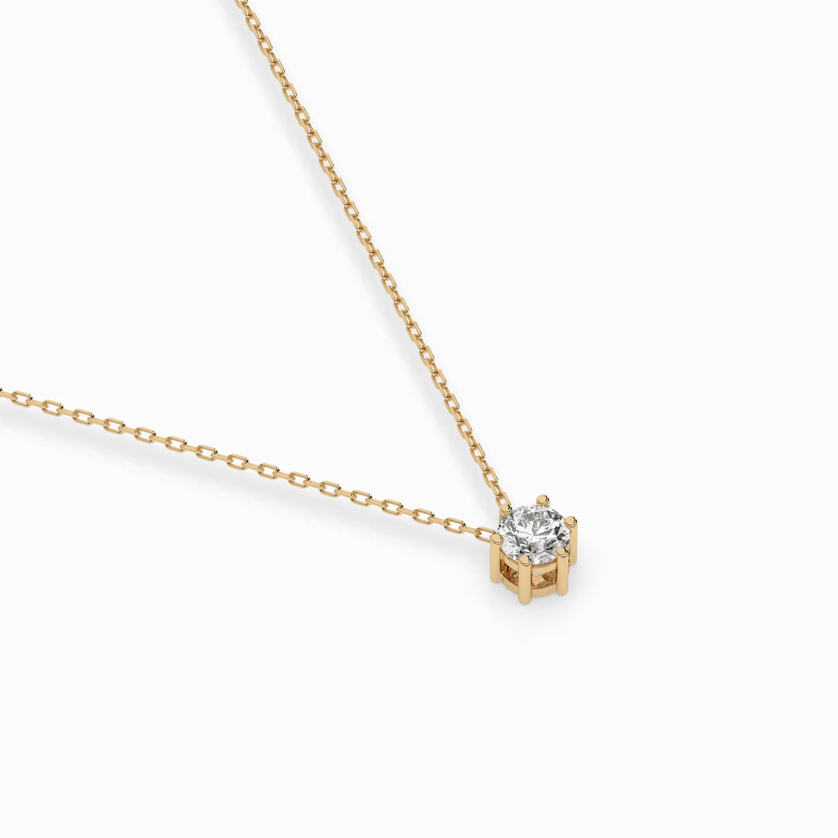 Colier din Aur cu Diamant, Forma Rotund Briliant, 0,15 CT
